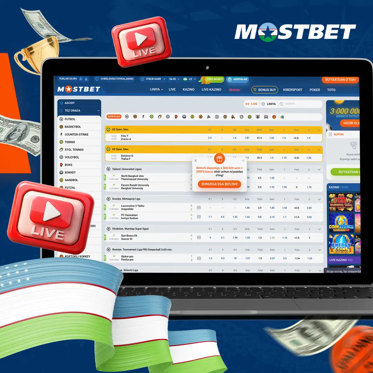 Real-time betting with Mostbet Uzbekistan
